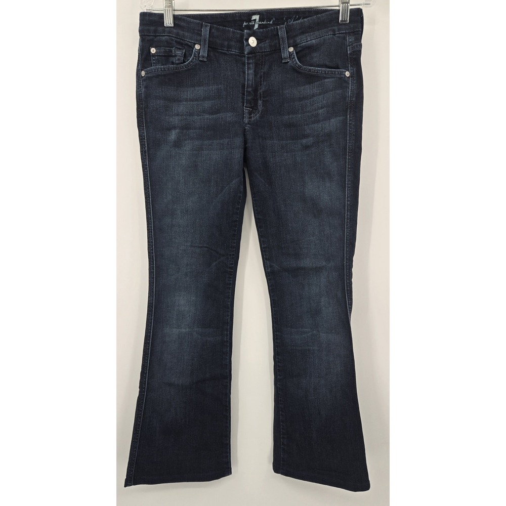 7 For All Mankind Jeans Women's 29 A Pocket Flare Bell‎ Low Rise Rhinestone